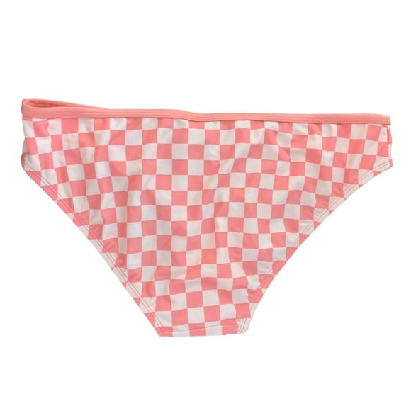 Kona Sol Bikini Swim Bathing Suit High Cut Bottoms Pink Check Adjustable X 1X 2X - Picture 5 of 8